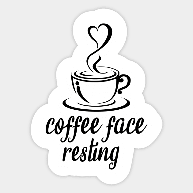 Coffee face resting Sticker by cypryanus